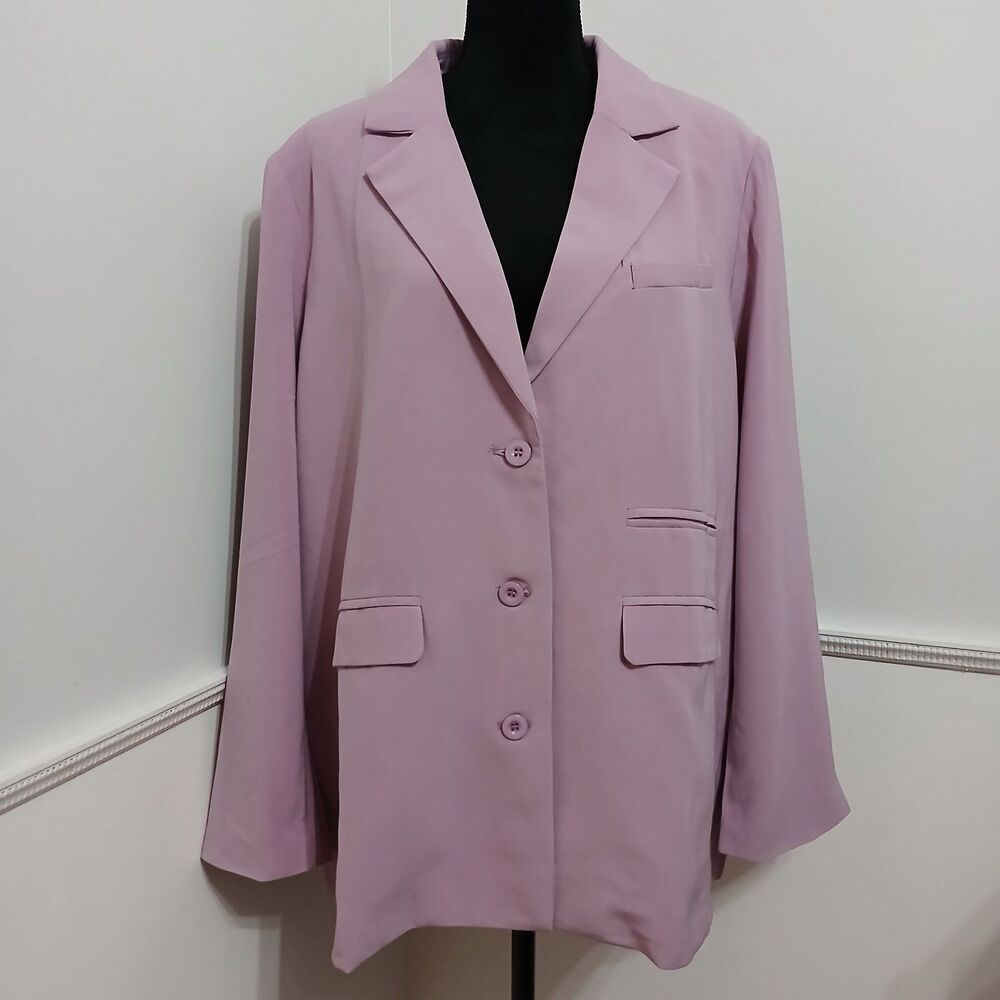 Lavender Single-Breasted Blazer Jacket - Picture 2 of 9